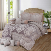 Elva 14 Pcs Palachi Bedding Set with Filled Comforter Silver